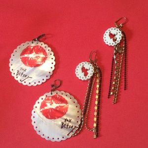 Vintage Betsey Johnson earrings set